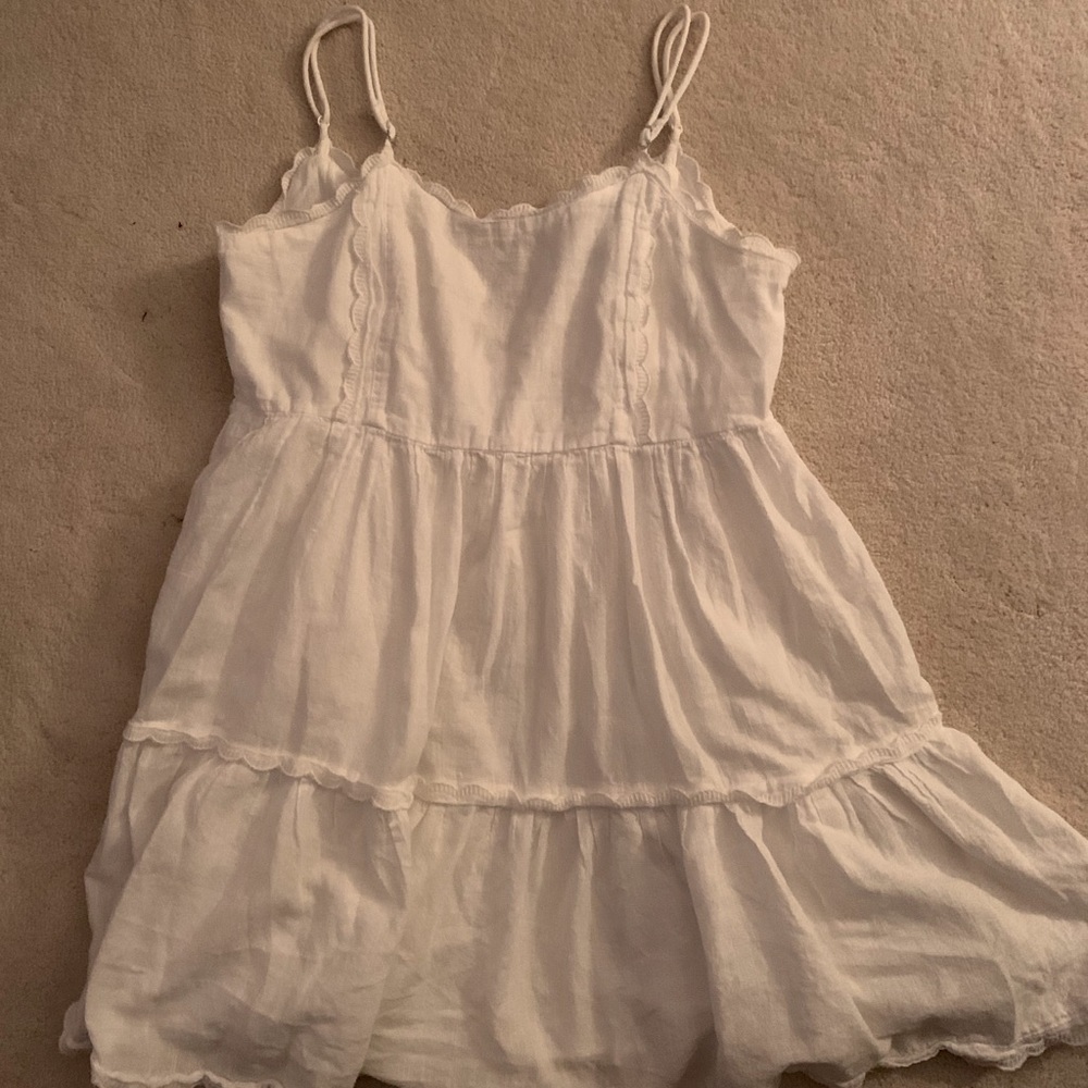white tiered mini dress